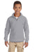 Jerzees 995Y Youth NuBlend Fleece 1/4 Zip Sweatshirt Oxford Grey Front