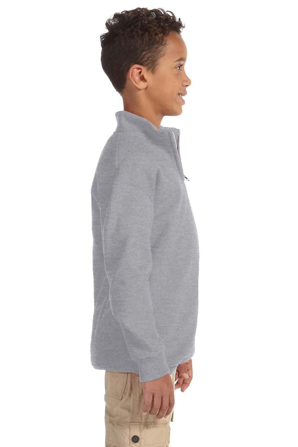 Jerzees 995Y Youth NuBlend Fleece 1/4 Zip Sweatshirt Oxford Grey Side