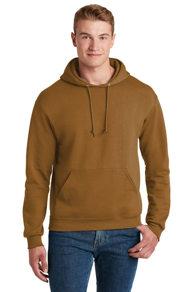 Jerzees 996M/996/996MR Mens NuBlend Fleece Hooded Sweatshirt Hoodie Golden Pecan Brown Front