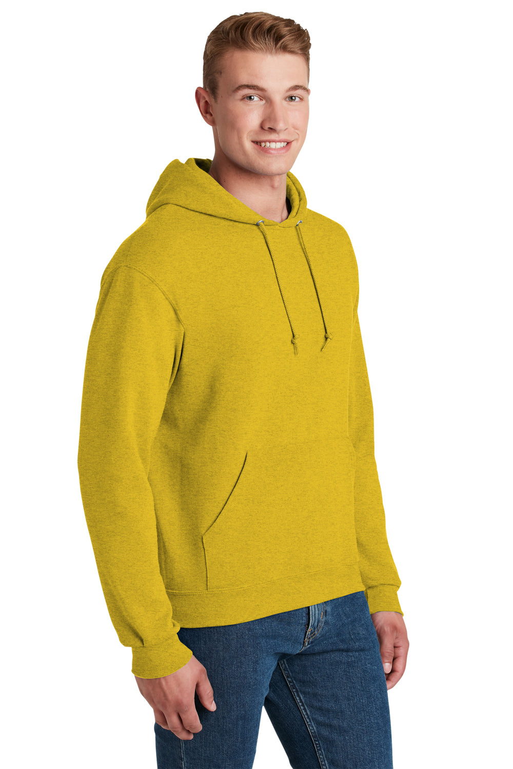 Jerzees 996M/996/996MR Mens NuBlend Fleece Hooded Sweatshirt Hoodie Heather Mustard Yellow 3Q
