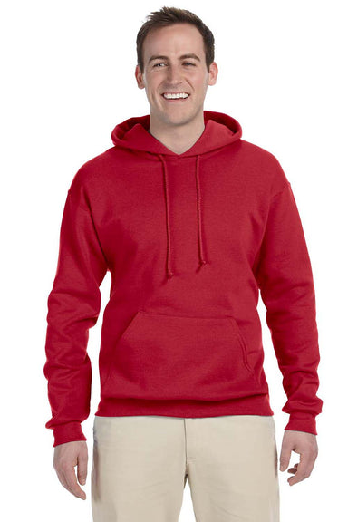 Jerzees 996 Mens NuBlend Fleece Hooded Sweatshirt Hoodie Red Front