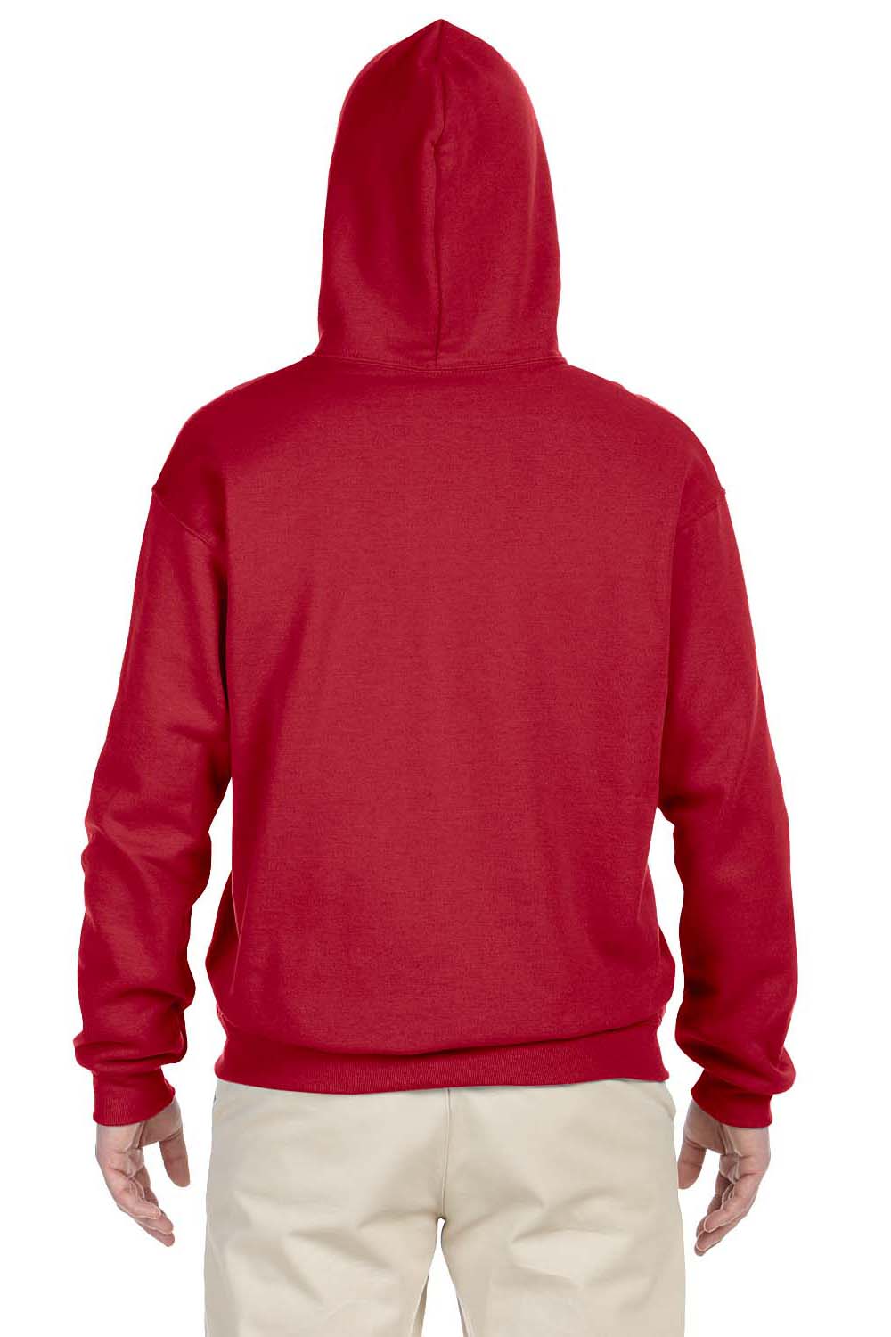 Jerzees 996 Mens NuBlend Fleece Hooded Sweatshirt Hoodie Red Back