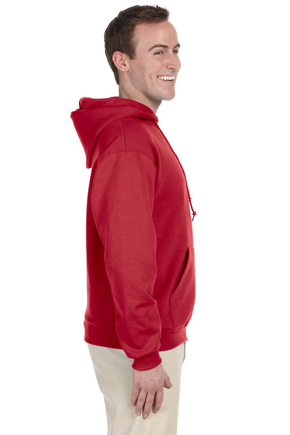 Jerzees 996 Mens NuBlend Fleece Hooded Sweatshirt Hoodie Red Side
