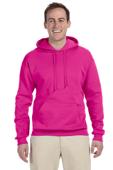 Jerzees 996 Mens NuBlend Fleece Hooded Sweatshirt Hoodie Cyber Pink Front