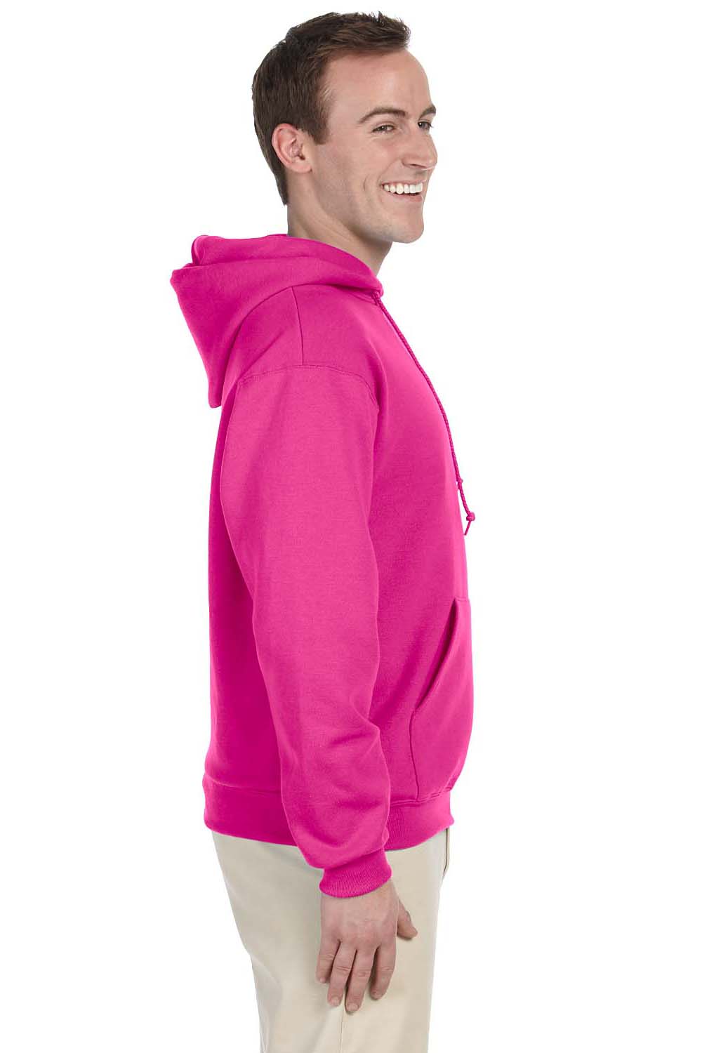 Jerzees 996 Mens NuBlend Fleece Hooded Sweatshirt Hoodie Cyber Pink Side