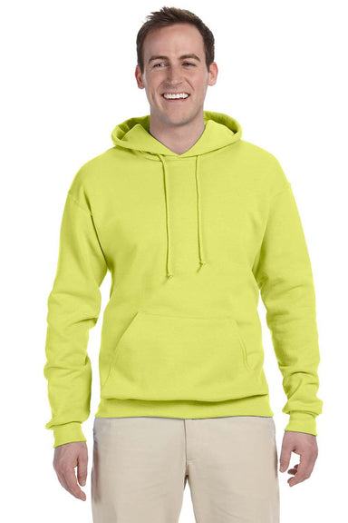 Jerzees 996 Mens NuBlend Fleece Hooded Sweatshirt Hoodie Safety Green Front