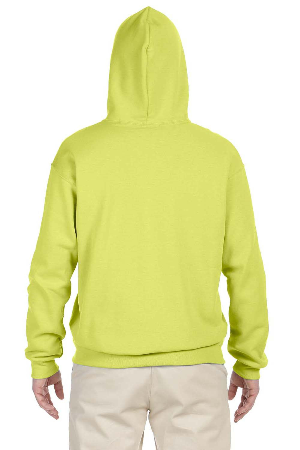 Jerzees 996 Mens NuBlend Fleece Hooded Sweatshirt Hoodie Safety Green Back
