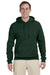 Jerzees 996 Mens NuBlend Fleece Hooded Sweatshirt Hoodie Forest Green Front