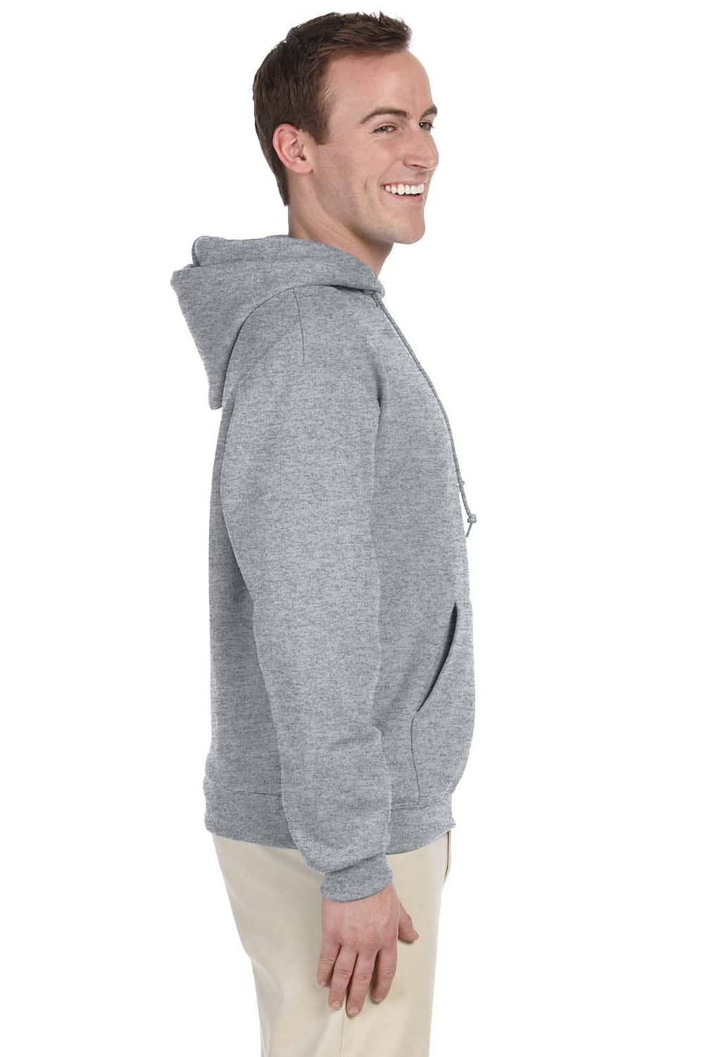 Jerzees 996 Mens NuBlend Fleece Hooded Sweatshirt Hoodie Oxford Grey Side