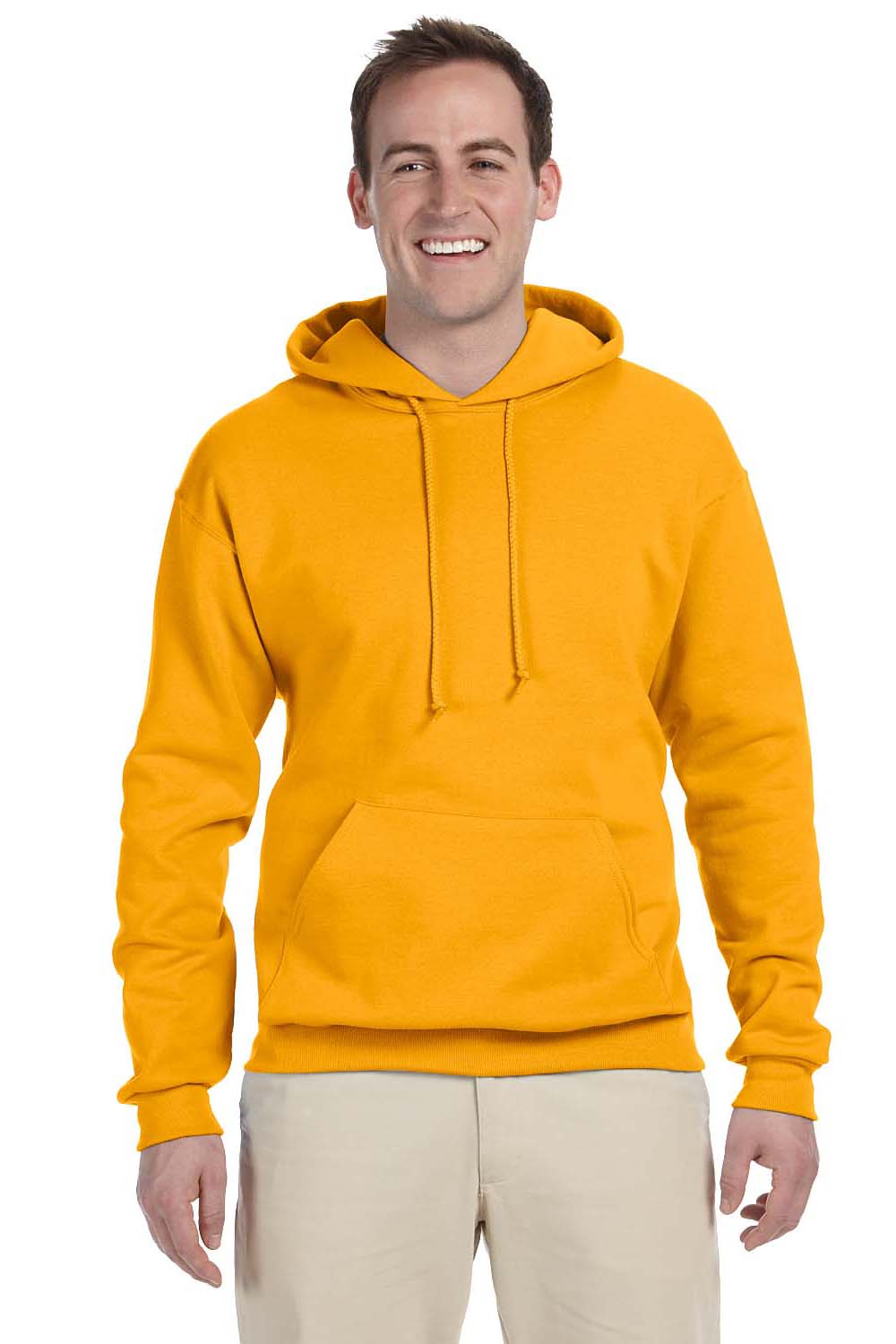 Jerzees 996 Mens NuBlend Fleece Hooded Sweatshirt Hoodie Gold Front