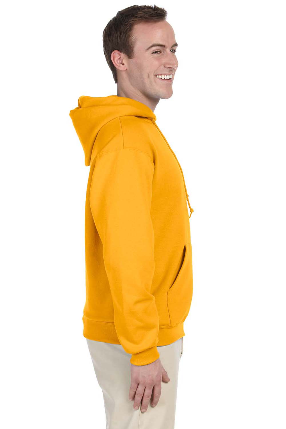 Jerzees 996 Mens NuBlend Fleece Hooded Sweatshirt Hoodie Gold Side