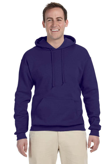 Jerzees 996 Mens NuBlend Fleece Hooded Sweatshirt Hoodie Purple Front
