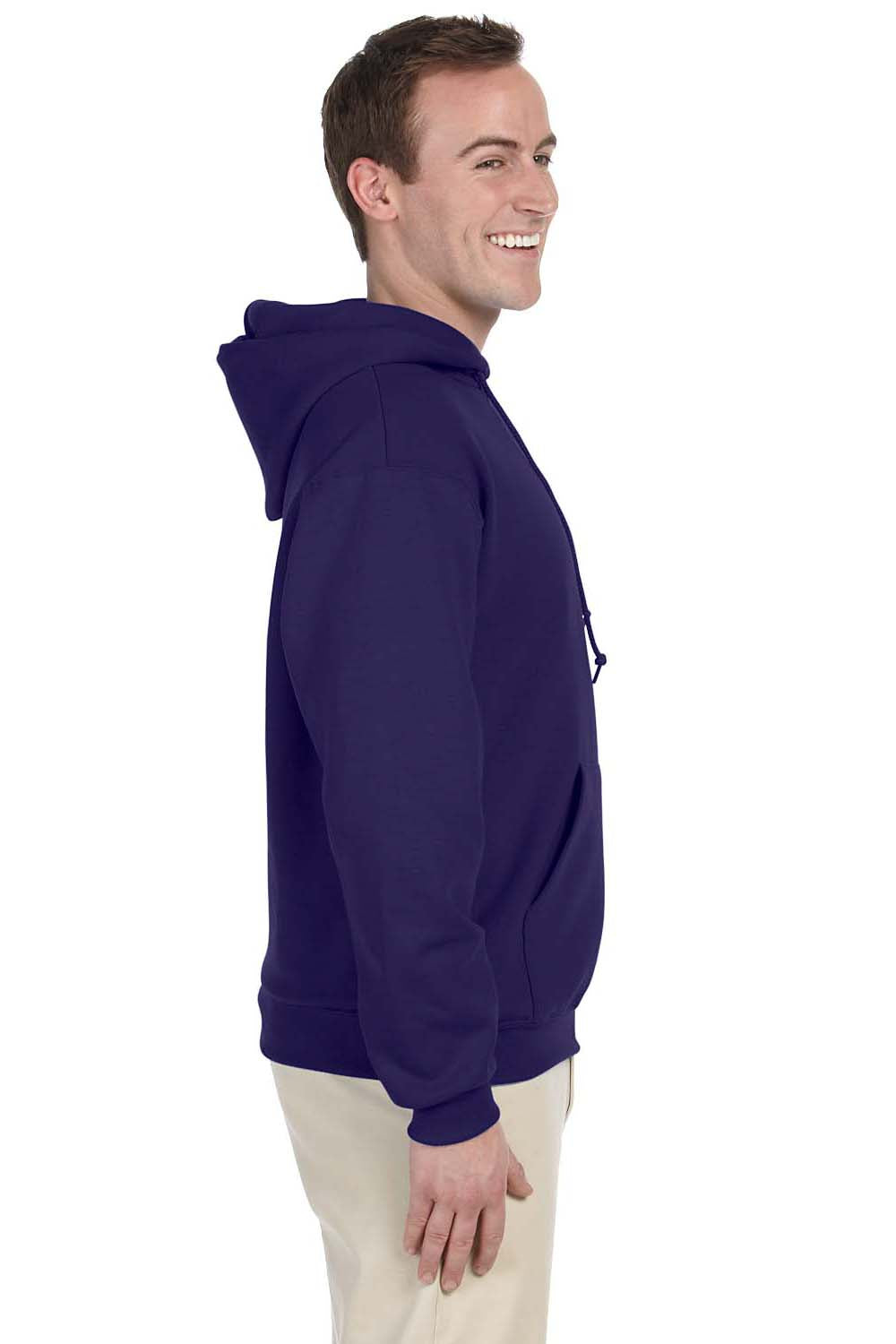 Jerzees 996 Mens NuBlend Fleece Hooded Sweatshirt Hoodie Purple Side