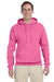 Jerzees 996 Mens NuBlend Fleece Hooded Sweatshirt Hoodie Neon Pink Front