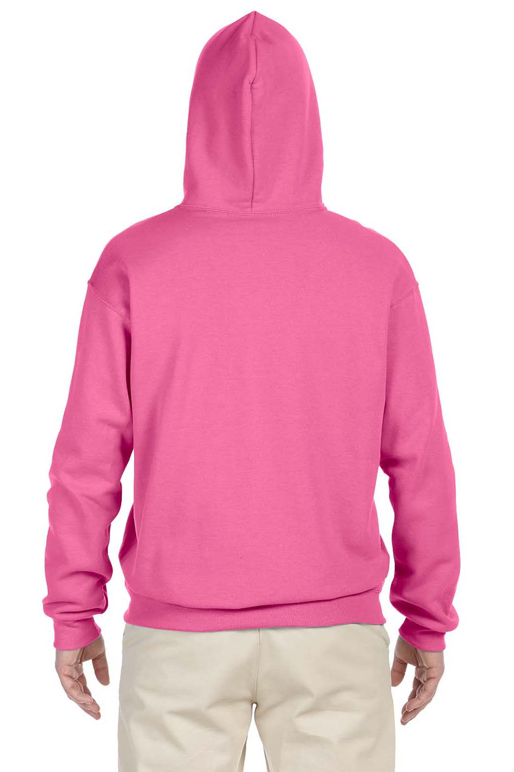 Jerzees 996 Mens NuBlend Fleece Hooded Sweatshirt Hoodie Neon Pink Back