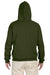 Jerzees 996 Mens NuBlend Fleece Hooded Sweatshirt Hoodie Military Green Back