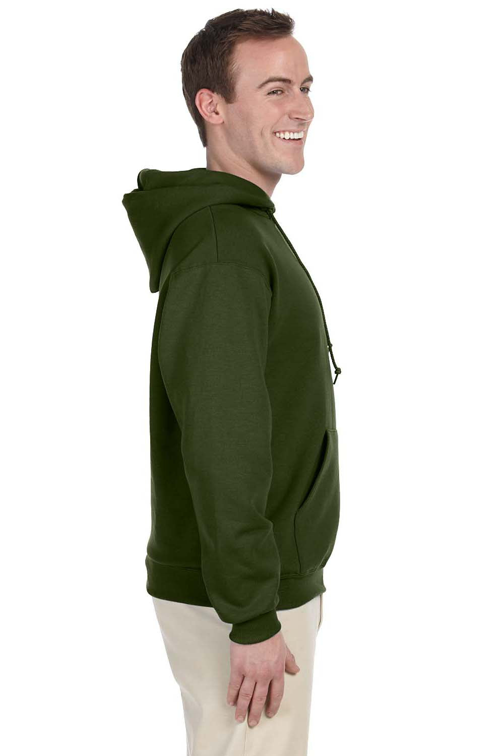 Jerzees 996 Mens NuBlend Fleece Hooded Sweatshirt Hoodie Military Green Side