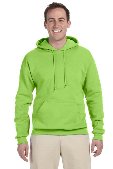 Jerzees 996 Mens NuBlend Fleece Hooded Sweatshirt Hoodie Neon Green Front