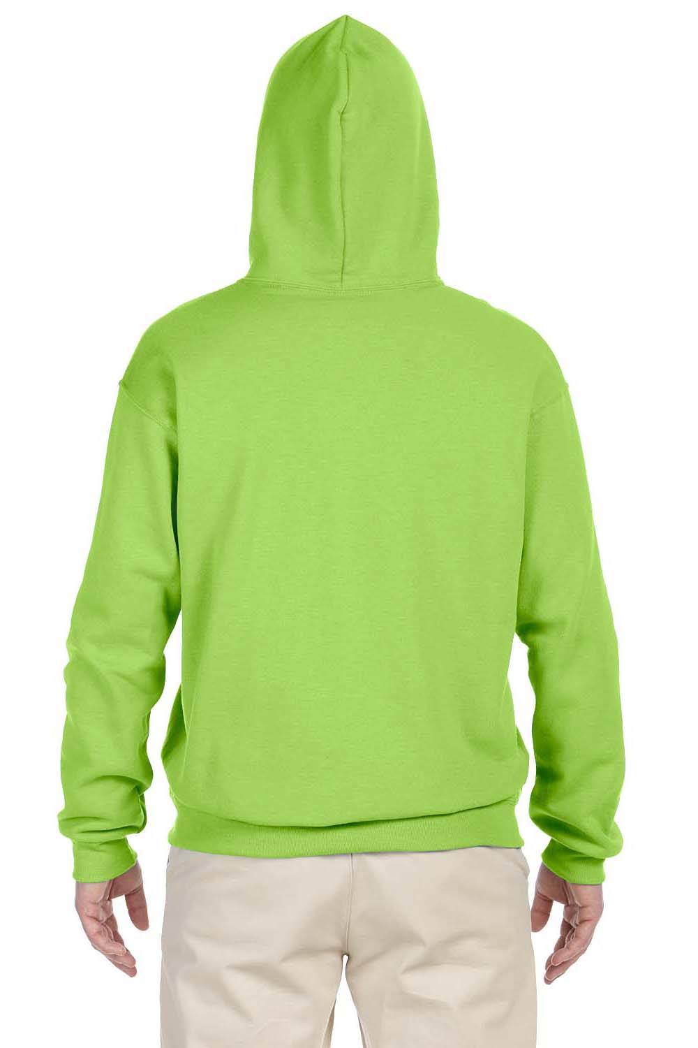 Jerzees 996 Mens NuBlend Fleece Hooded Sweatshirt Hoodie Neon Green Back