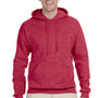 Jerzees Mens NuBlend Pill Resistant Fleece Hooded Sweatshirt Hoodie - Vintage Heather Red