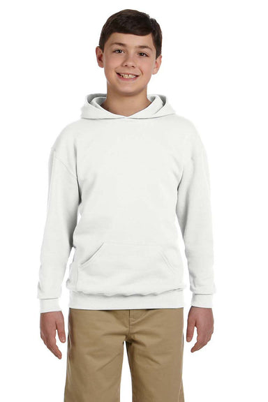 Jerzees 996Y Youth NuBlend Fleece Hooded Sweatshirt Hoodie White Front