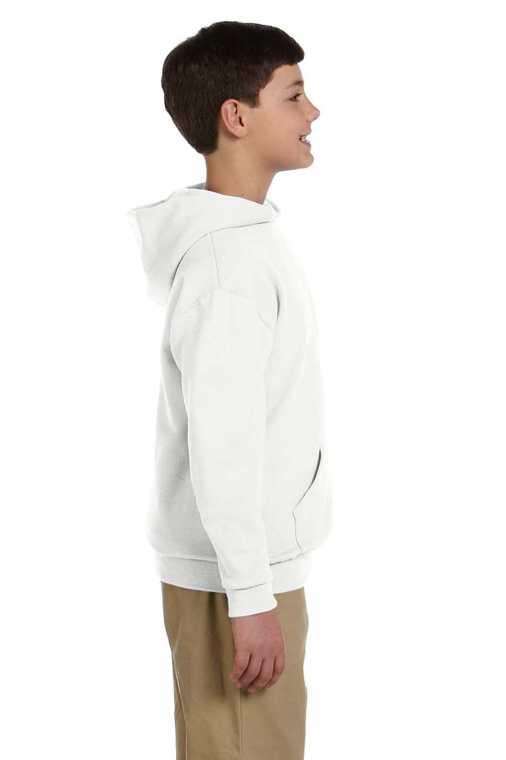 Jerzees 996Y Youth NuBlend Fleece Hooded Sweatshirt Hoodie White Side