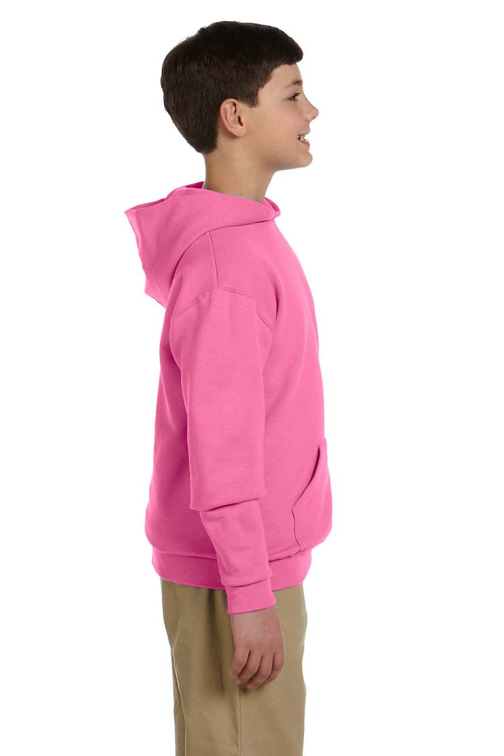 Jerzees 996Y Youth NuBlend Fleece Hooded Sweatshirt Hoodie Neon Pink Side