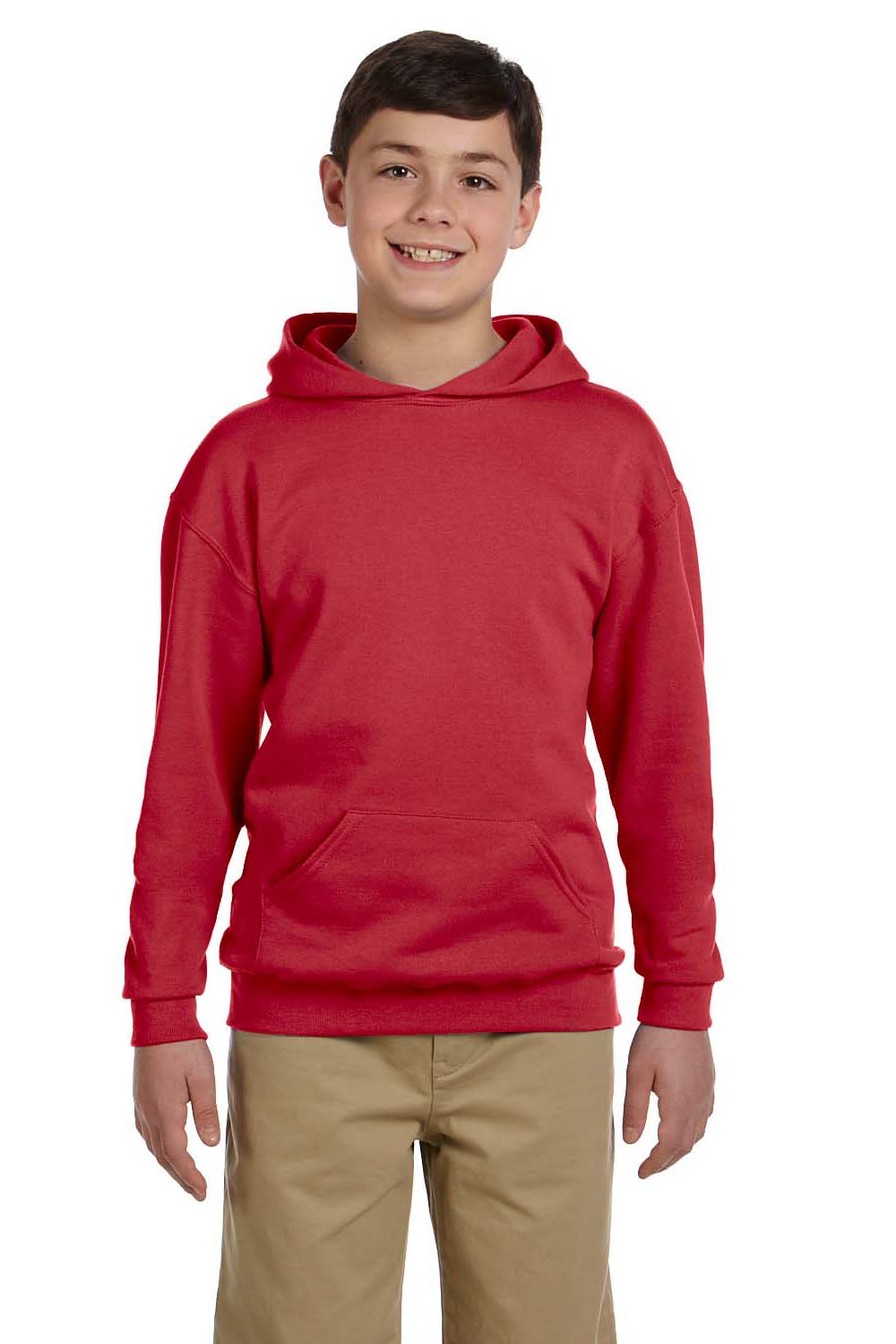 Jerzees 996Y Youth NuBlend Fleece Hooded Sweatshirt Hoodie Red Front