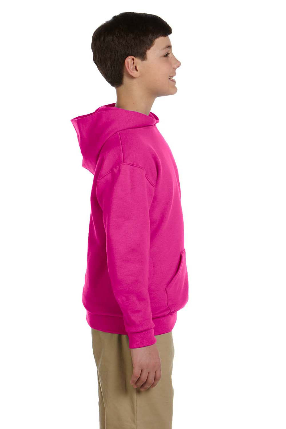 Jerzees 996Y Youth NuBlend Fleece Hooded Sweatshirt Hoodie Cyber Pink Side