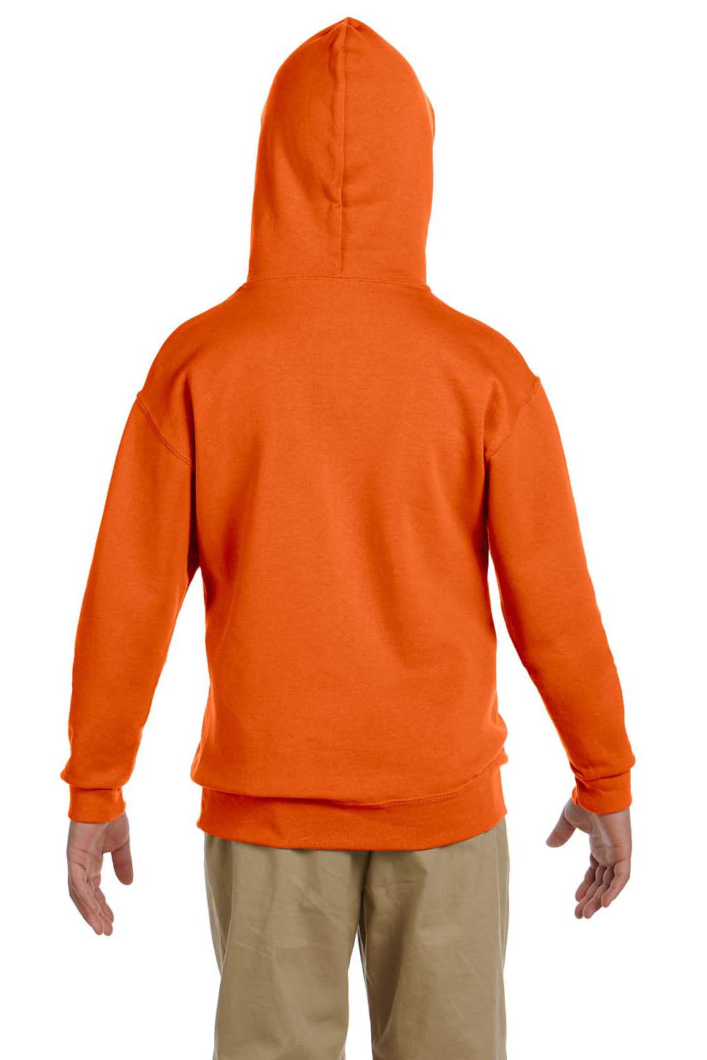 Jerzees 996Y Youth NuBlend Fleece Hooded Sweatshirt Hoodie Safety Orange Back