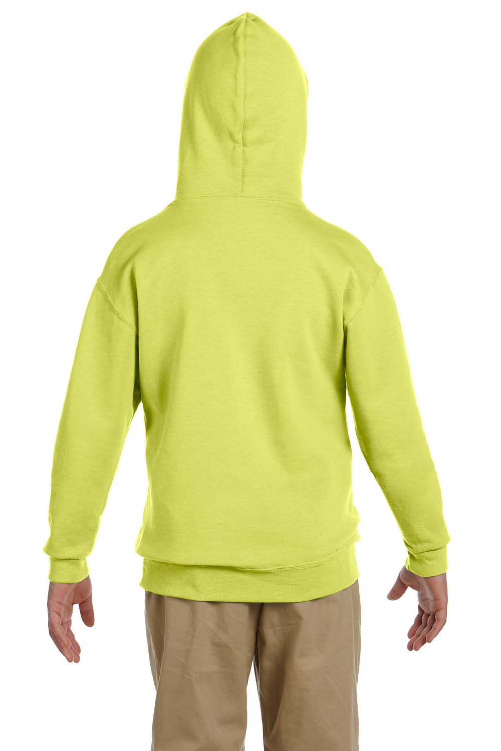 Jerzees 996Y Youth NuBlend Fleece Hooded Sweatshirt Hoodie Safety Green Back