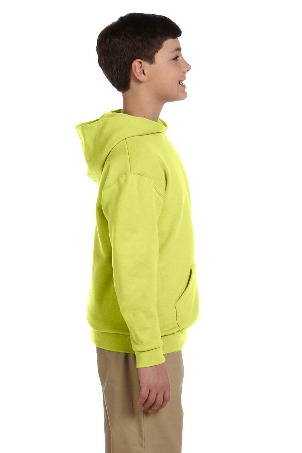 Jerzees 996Y Youth NuBlend Fleece Hooded Sweatshirt Hoodie Safety Green Side