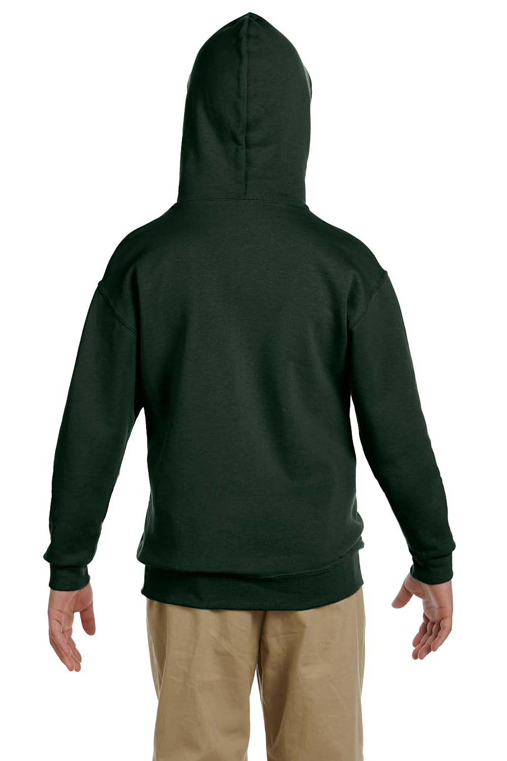 Jerzees 996Y Youth NuBlend Fleece Hooded Sweatshirt Hoodie Forest Green Back