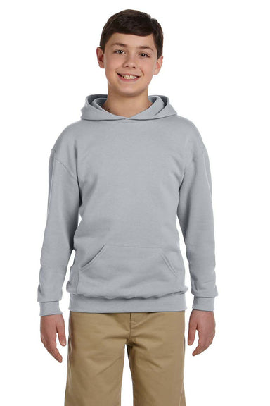Jerzees 996Y Youth NuBlend Fleece Hooded Sweatshirt Hoodie Oxford Grey Front