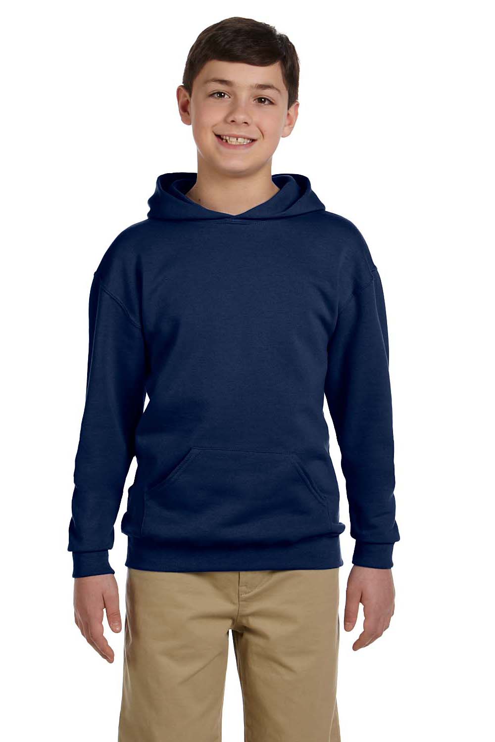 Jerzees 996Y Youth NuBlend Fleece Hooded Sweatshirt Hoodie Navy Blue Front