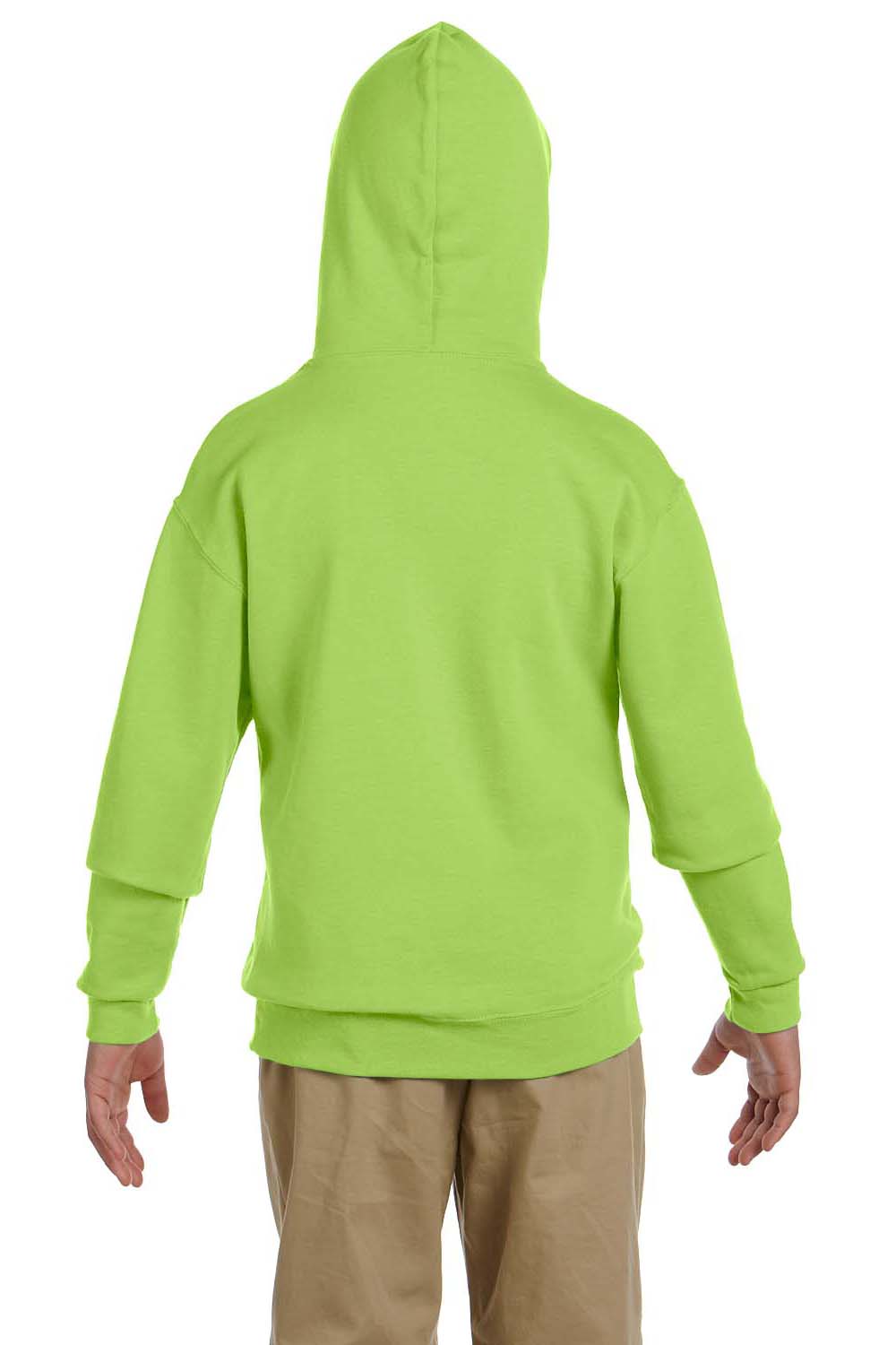 Jerzees 996Y Youth NuBlend Fleece Hooded Sweatshirt Hoodie Neon Green Back
