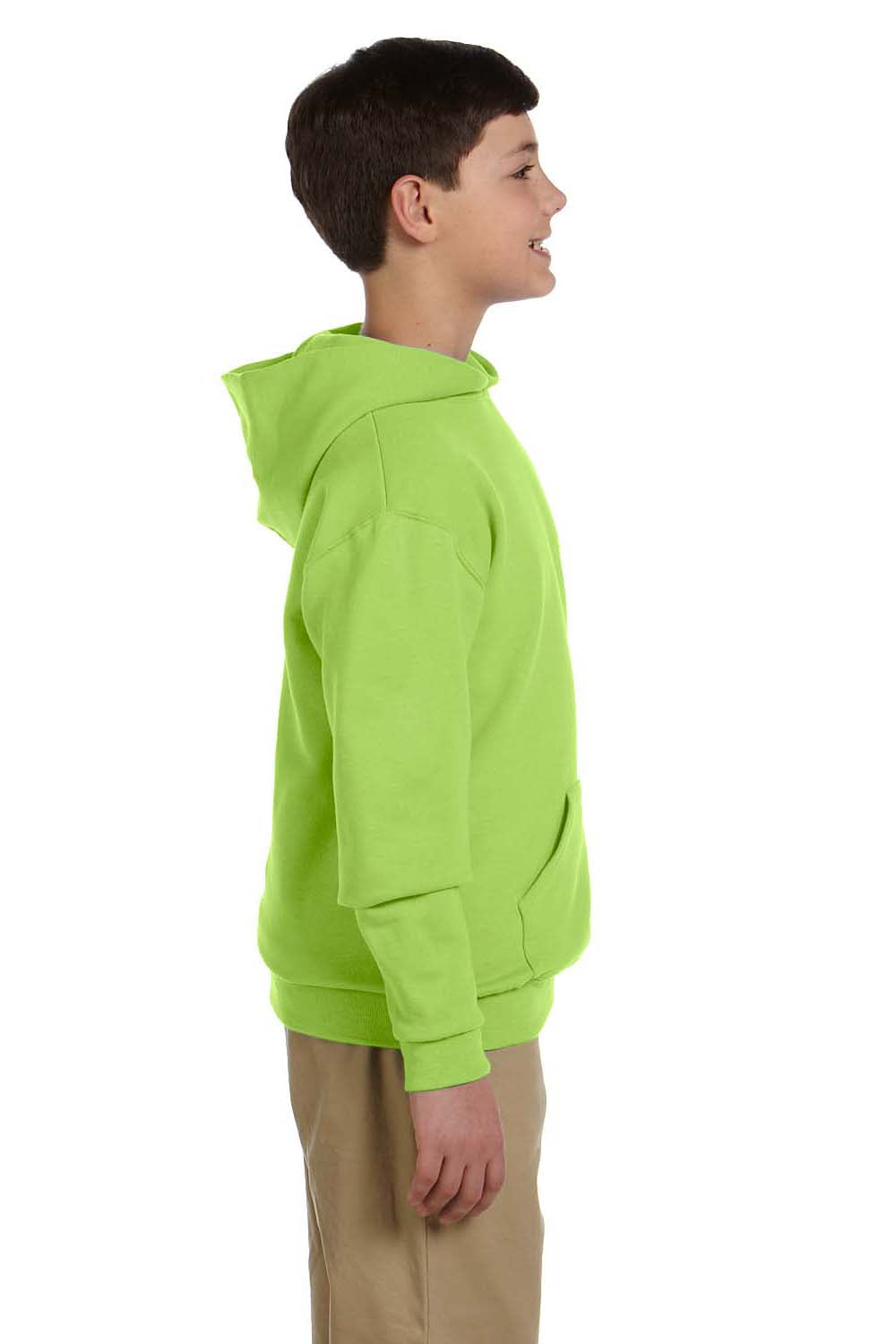 Jerzees 996Y Youth NuBlend Fleece Hooded Sweatshirt Hoodie Neon Green Side