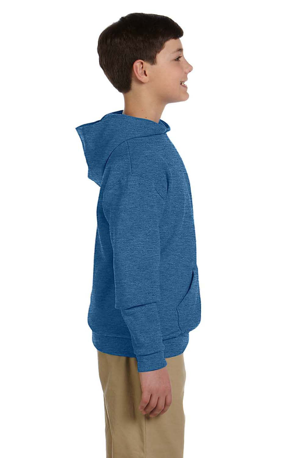 Jerzees 996Y Youth NuBlend Fleece Hooded Sweatshirt Hoodie Heather Blue Side
