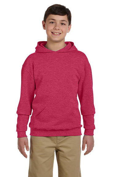 Jerzees 996Y Youth NuBlend Fleece Hooded Sweatshirt Hoodie Heather Red Front