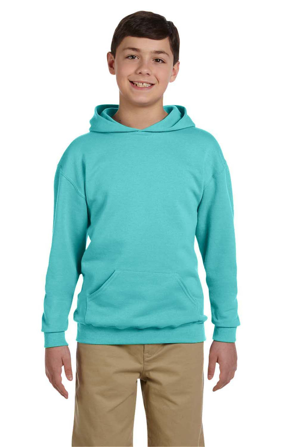 Jerzees 996Y Youth NuBlend Fleece Hooded Sweatshirt Hoodie Scuba Blue Front