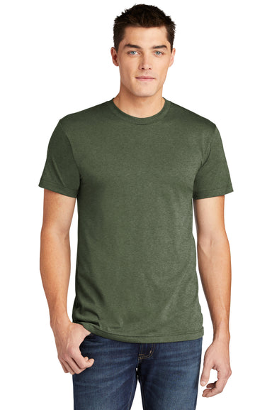 American Apparel BB401W Mens Short Sleeve Crewneck T-Shirt Heather Lieutenant Green Front