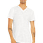 Bella + Canvas Mens Textured Jersey Short Sleeve V-Neck T-Shirt - White Slub - Closeout