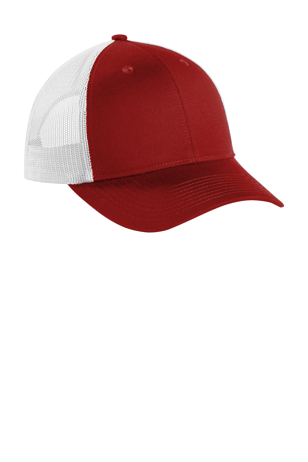 Port Authority C112LP Low Profile Snapback Trucker Hat Flame Red/White Front