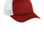 Port Authority Mens Low Profile Snapback Trucker Hat - Flame Red/White