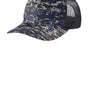 Port Authority Mens Digi Camo Snapback Trucker Hat - Rich Navy Blue Digital Camo/Steel Grey