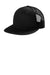Port Authority C117 Snapback Flat Bill Trucker Hat Black Front
