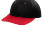 Port Authority Mens Snapback Hat - Black/True Red
