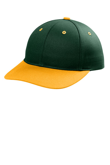 Port Authority C118 Mens Snapback Hat Dark Green/Gold Front