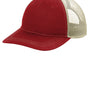 Port Authority Mens Snapback Trucker Hat - Flame Red/Tan