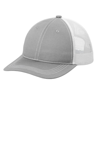 Port Authority C119 Mens Snapback Trucker Hat Gusty Grey/White Front